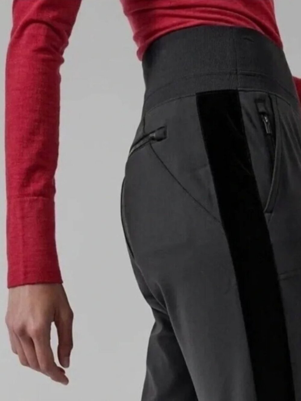 Athleta Black Venice Velvet Stripe Jogger Pants S - Picture 4 of 9
